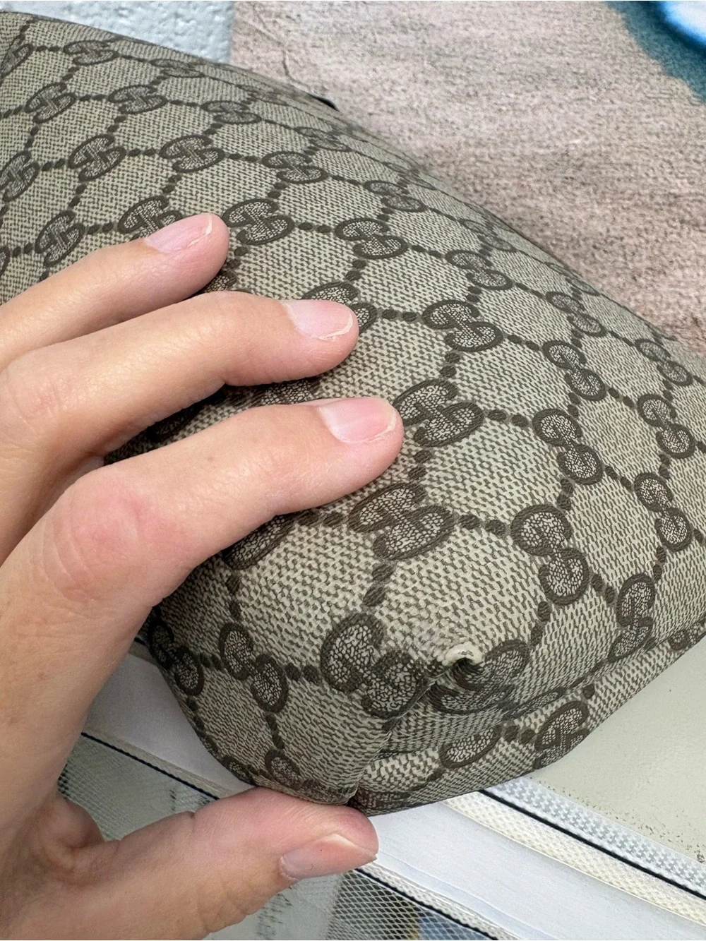 AUTH Vintage Gucci Accessory Collection GG Supreme Clutch Pouch Bag 89.01.045